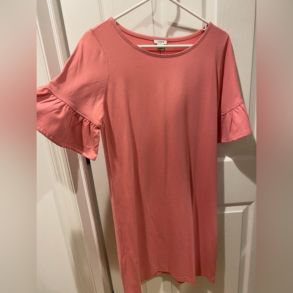 J.CREW Pink Ruffle Sleeve Dress NWT